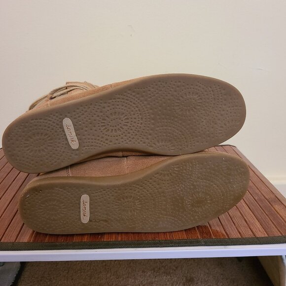 Sanuk Sangria Suede & Canvas Lace-up Moccasin Boots - Size 10 - Picture 6 of 9